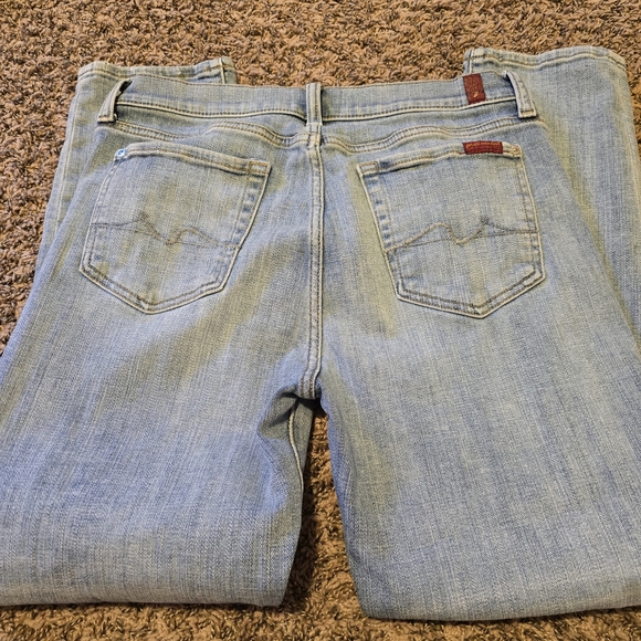 #215 7 For All Mankind Light Blue Straight Leg Jeans - Picture 2 of 4